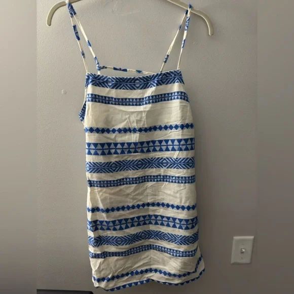Aerie Blue and White Geometric Dress - Picture 1 of 3
